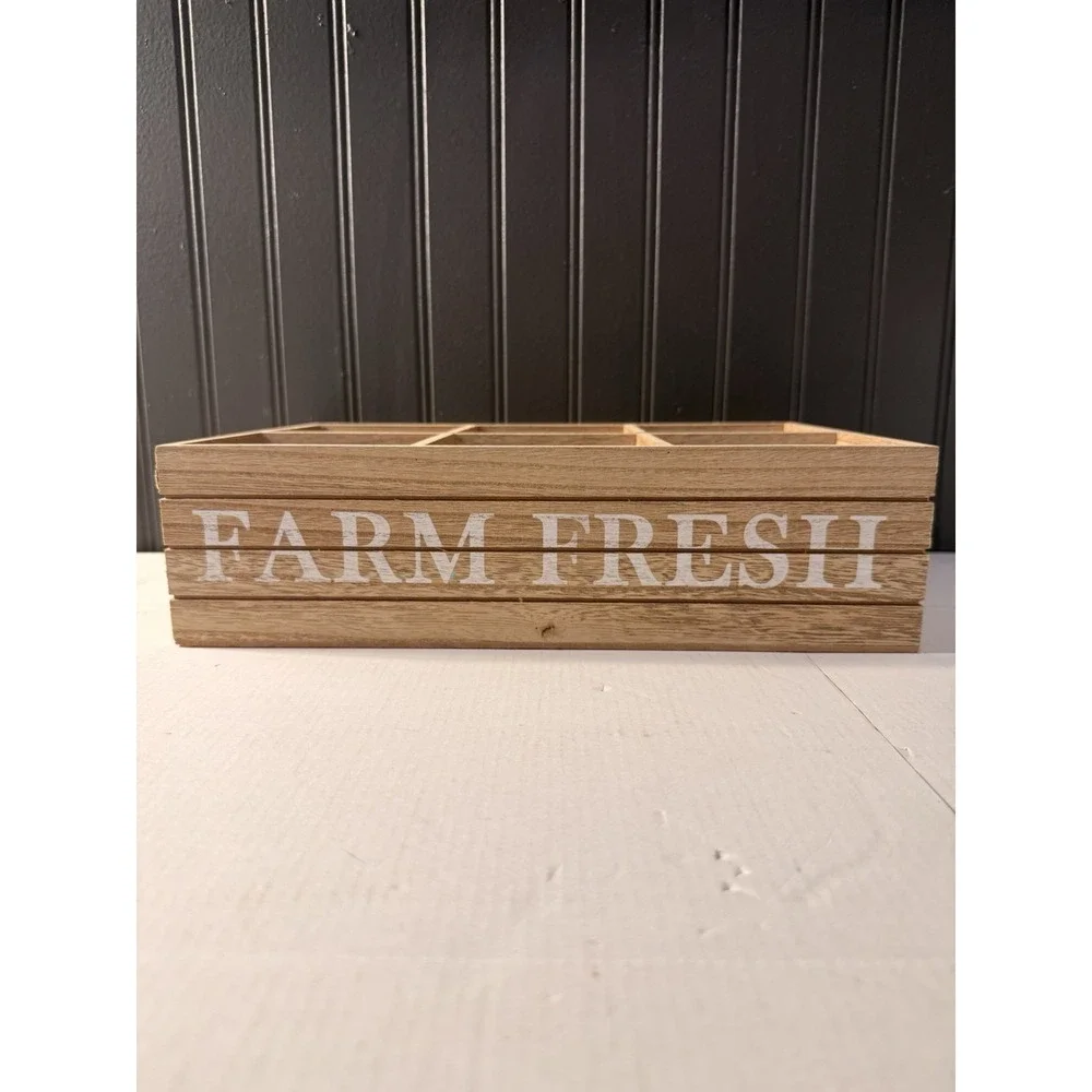 wood display box Farm Fresh Divided